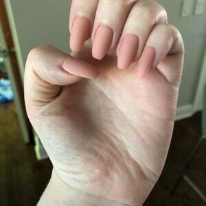 static nails MATTE ROSE COFFIN